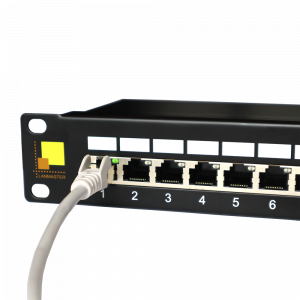 Патч-панель LANMASTER 24 порта с индикаторами, STP, кат.6, 1U